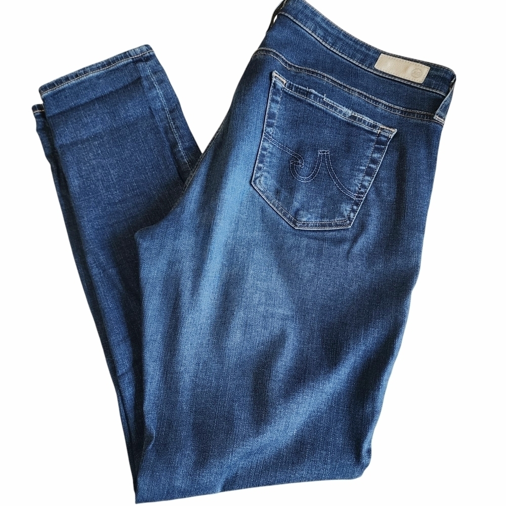 AG Adriano Goldschmied Distressed Skinny Blue Jeans - 32R - Picture 5 of 9